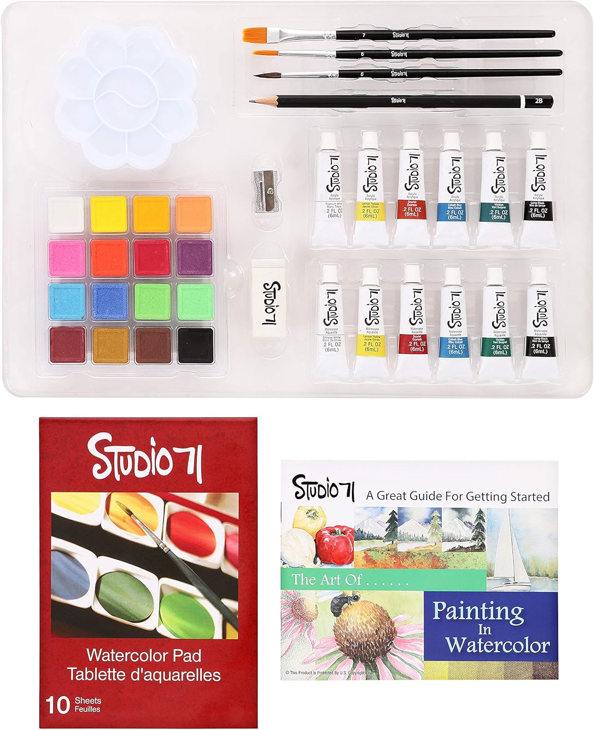 Studio 71 Mixed Media Messenger Bag, 37 Pieces Art Set