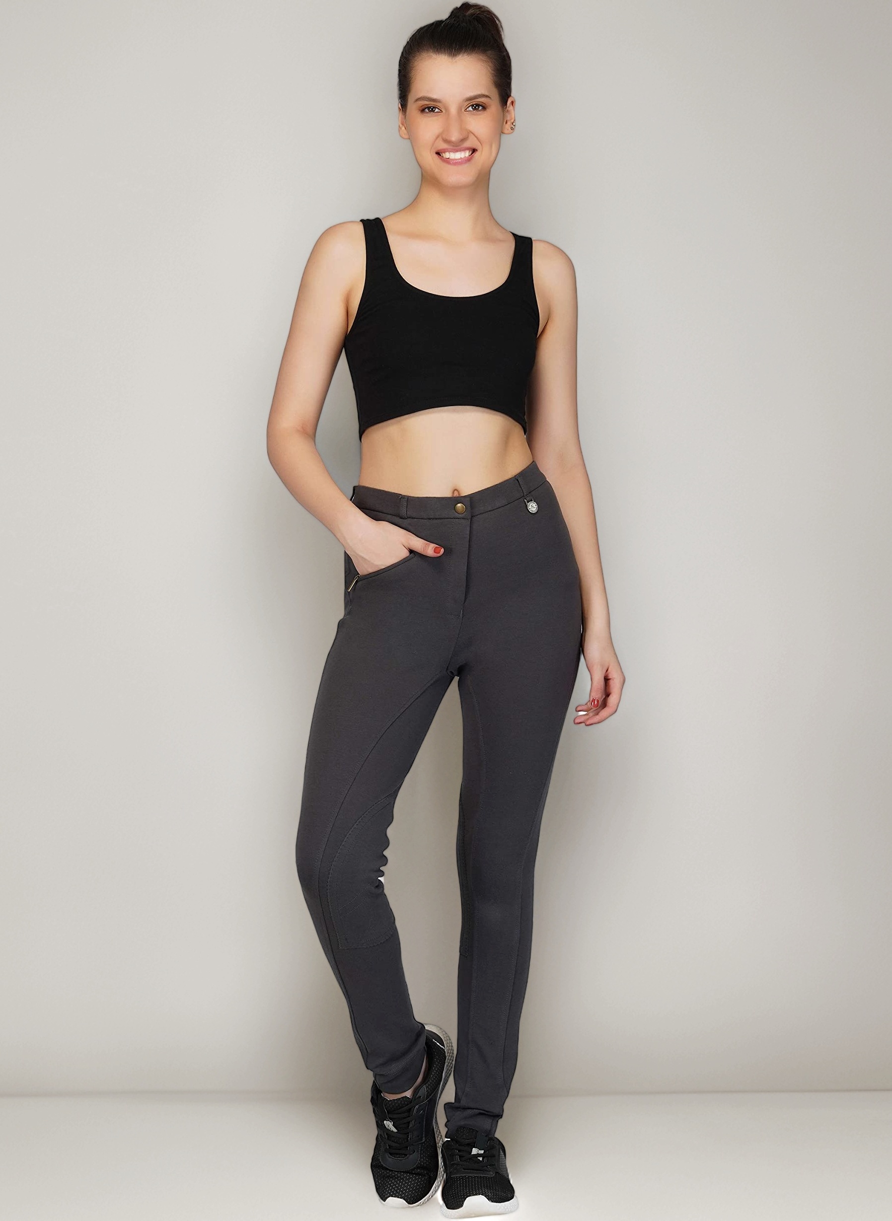 Women's Cotton Lycra Jodhpurs JODPHURS JODS Soft Knee Patch Equestrian 4 Way Stretch Ladies Horse Riding Pants