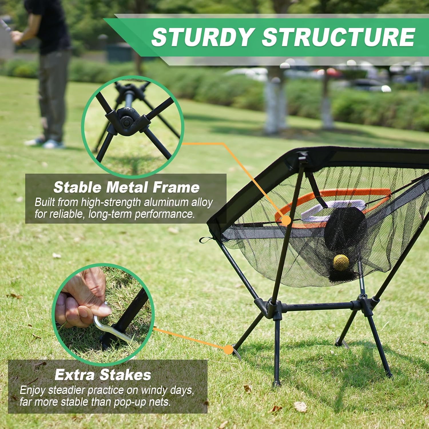 Foldable Chipping Net with Mat & Balls, Indoor Golf Practice Chipping Target, Backyard Golf Game & Gifts