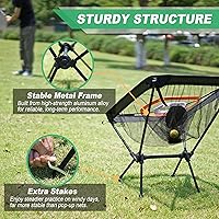 Vista 3 de Red de astillado plegable con alfombrilla y pelotas, objetivo de práctica de golf plegable para interiores, juego de golf en el patio trasero