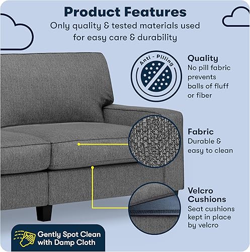 Miniatura 124 de Serta Palisades Sofás Tapizados para Sala, Sofá de Diseño Moderno, Tela, gris (Glacial Gray) gris (Glacial Gray),Beige,Marrón,Alforfón Beige,Marrón