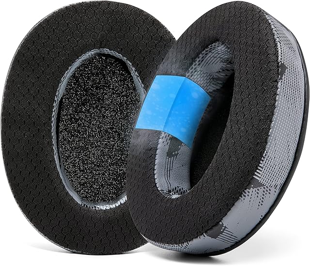 WC FreeZe Hybrid Fabric Cooling Gel Replacement Earpads for ATH M50X - kompatybilne z ATH M40X / M50XBT / Hyper X Cloud 1 & 2 / SteelSeries Arctis 3/5 / 7 / 9X & Pro/Stealth 600 & More (Anthracite)