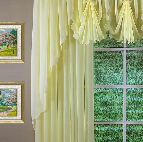 Vista 145 de Today's Curtain - Cortina Emelia de gasa original, panel de 84 pulgadas, negro, 60 pulgadas de ancho x 84 pulgadas de largo