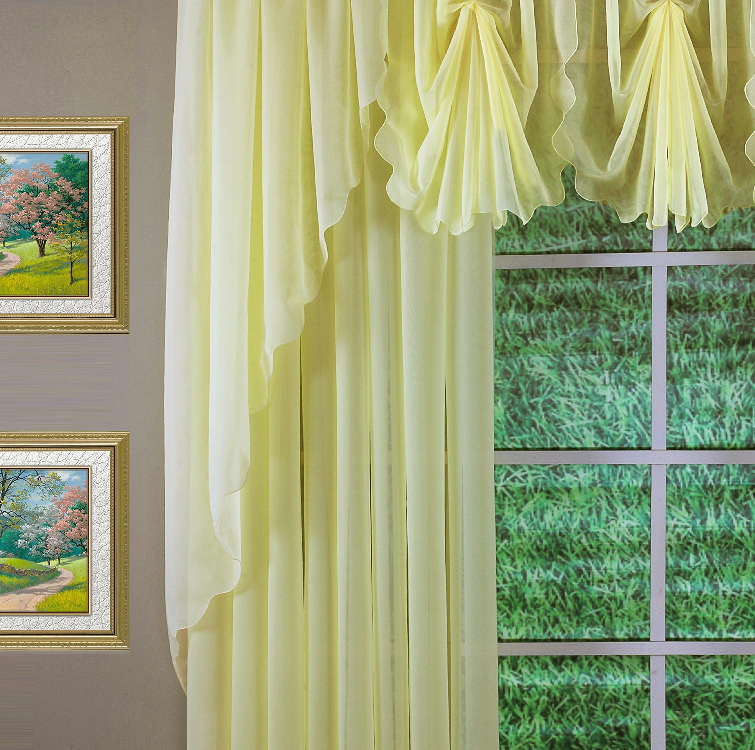 Today's Curtain Emelia Original Voile Panel 45", Yellow, 60" W x 45" L โ image 1
