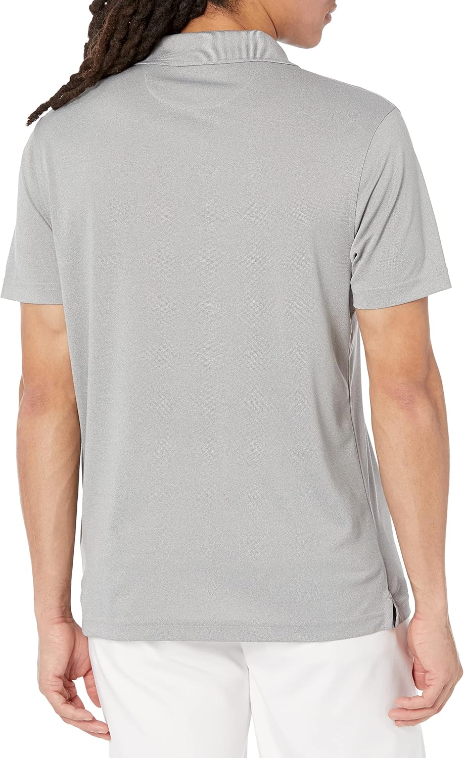 Amazon Essentials Men's Slim-Fit Quick-Dry Golf Polo Shirt Polyester Light Grey Heather Small