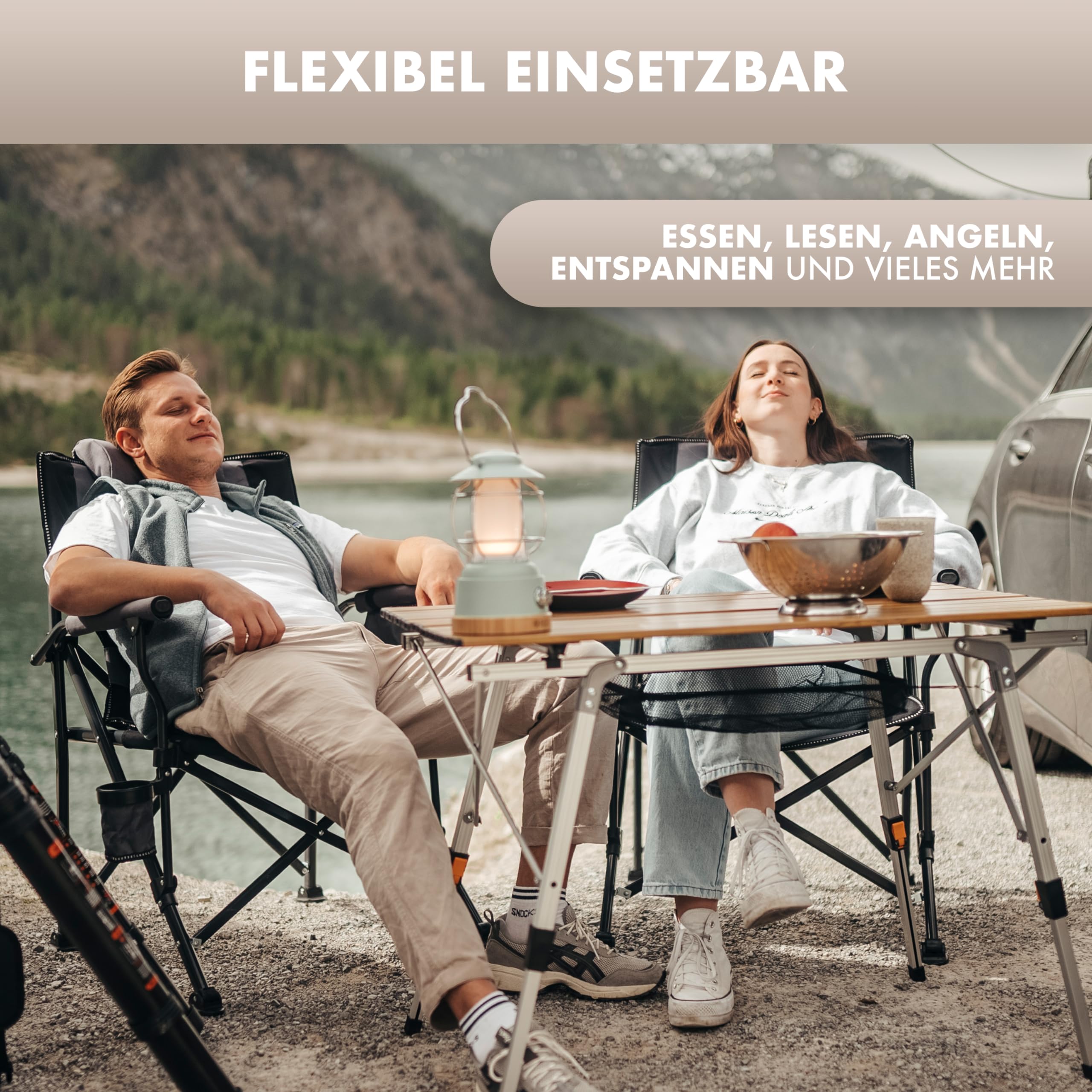 NATURBUMMLER Faltbarer Campingstuhl [Cloud Sit+] mit atmungsaktivem Netzgewebe & hoher Rückenlehne – 150 kg belastbar – Bequemer Campingsessel für Garten, Camping, Angeln & Outdoor