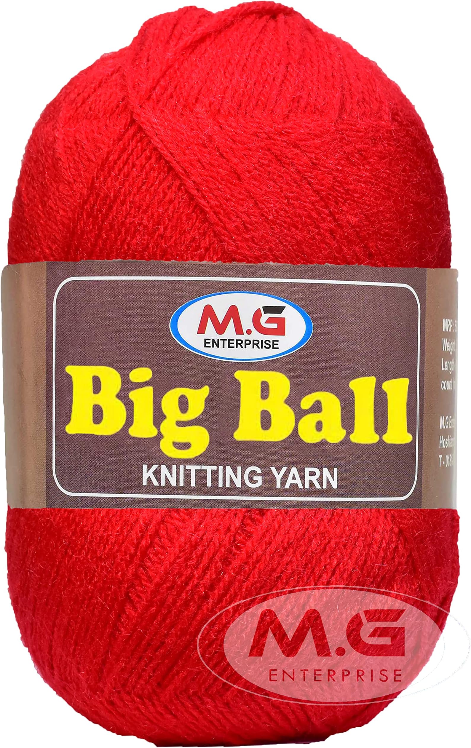 M.G ENTERPRISE Big Ball Candy Red (600 gm) Wool Ball Hand Knitting Wool/Art Craft Soft Fingering Crochet Hook Yarn, Needle Knitting Yarn Thread dye Q R STT