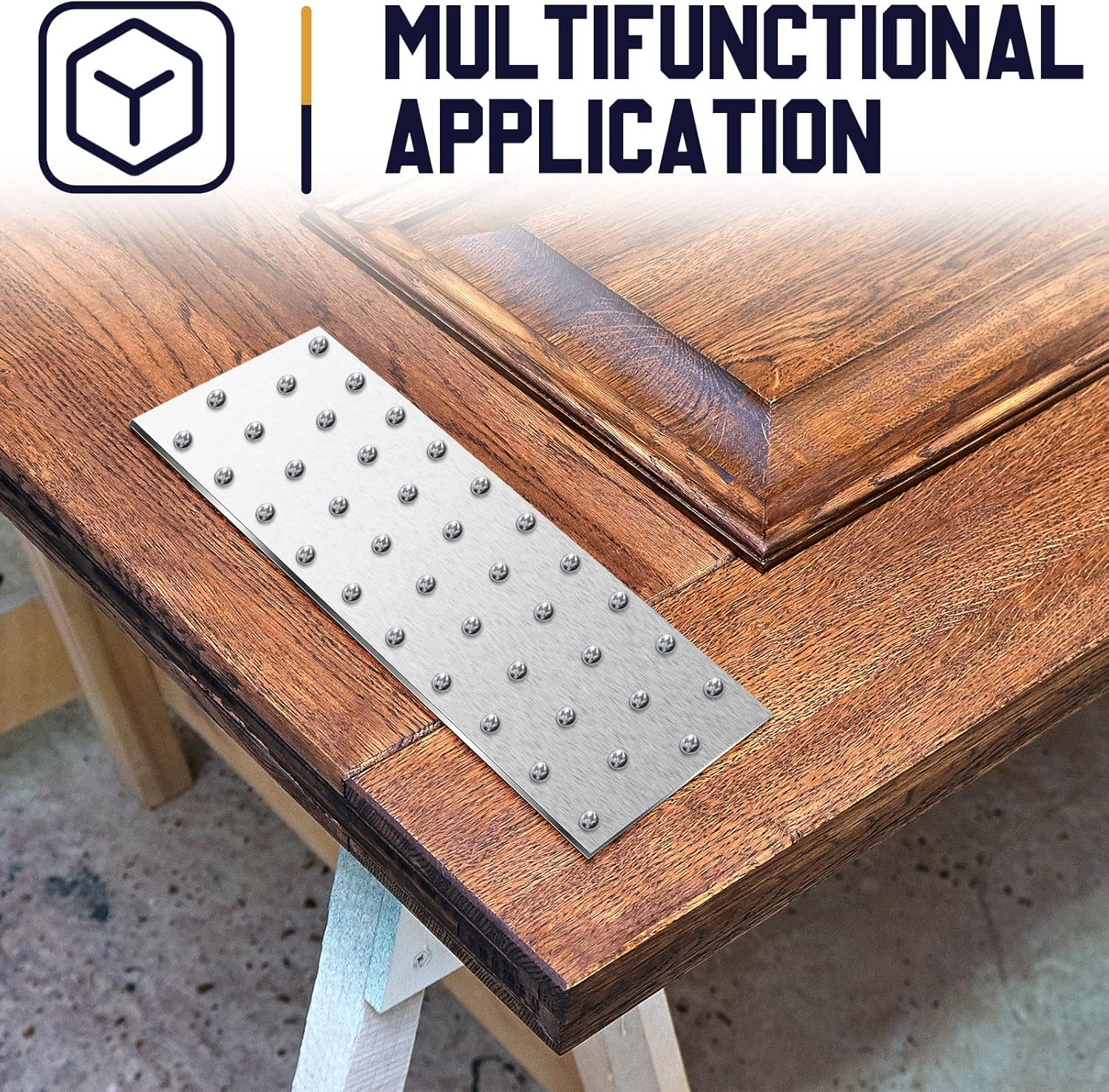 Dunzy 1 Pcs Tie Plate Bracket Repair Mending Plate Bracket Metal Brackets for Wood Nail Plates for Studs for Trusses Wood Timber 8-1/8 Inches x 3 Inches, 2 mm Thickness, Hot Dipped Galvanized Steel
