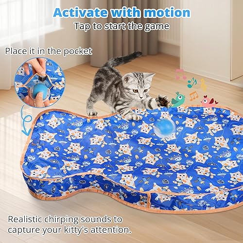 Miniatura 2 de Paw Legend Juguete interactivo para gatos de interior, juguete para gatos de escondite, tapete de juego para gatos, juguetes de enriquecimiento para