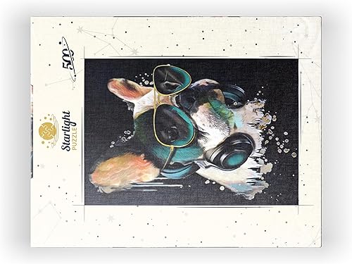 Miniatura 8 de MyPuzzle Bulldog francés con auriculares - Rompecabezas de 500 piezas prémium para adultos