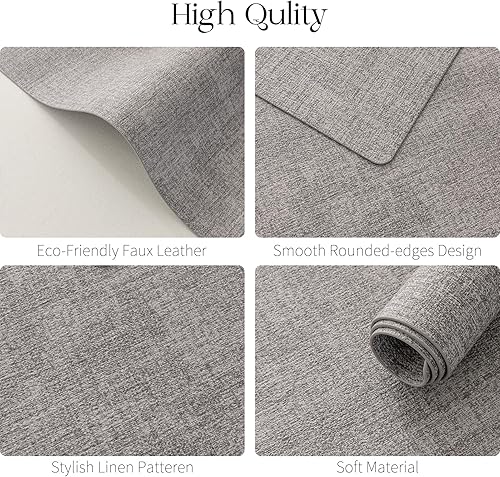 Miniatura 5 de MOSAYT Juego de 8 manteles individuales de vinilo resistentes al calor con posavasos, lavables y lavables, 100% impermeables, a prueba de aceite, de