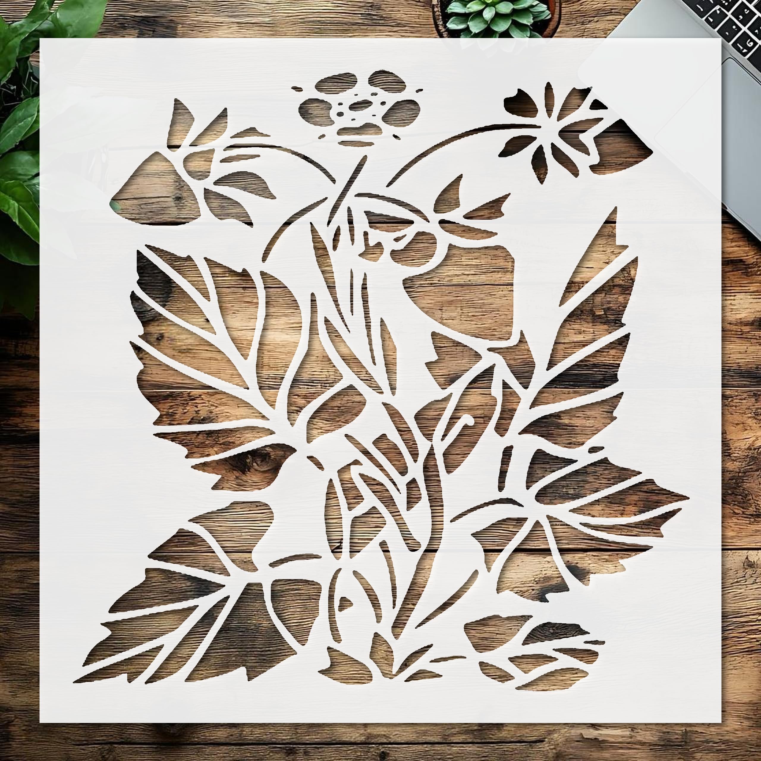 Stencil Strawberries, Plastic Reusable, Reusable Plastic, 5.5 inchL x 5.5 inchW, for DIY Crafts and Home Decor