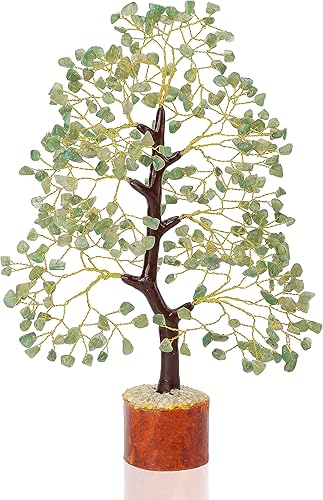 Crocon Árbol de la vida de cristal de jade verde, decoración para estantes, cristales curativos, regalo espiritual, verde salvia, decoración de