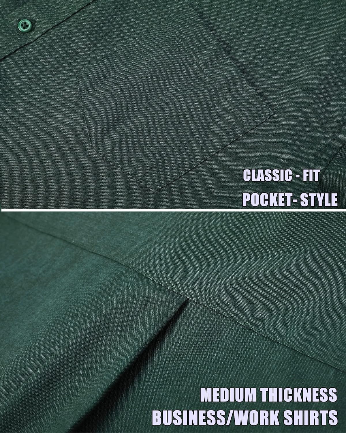 MGWDT Men's Dress Shirts Long Sleeve Oxford Button Down Shirt Classic-Fit Cotton Blouse Wrinkle Resistant - Image 4