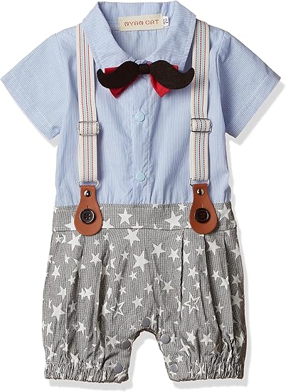 Amazon Co Jp かわいい おしゃれ 蝶ネクタイ 蝶タイ ひげ マスターシュ サスペンダー 男の子 ロンパース スーツ フォーマル 子供服 半袖 結婚式 七五三 お食い初め 新生児 幼児 出産祝い 並行輸入品 服 ファッション小物