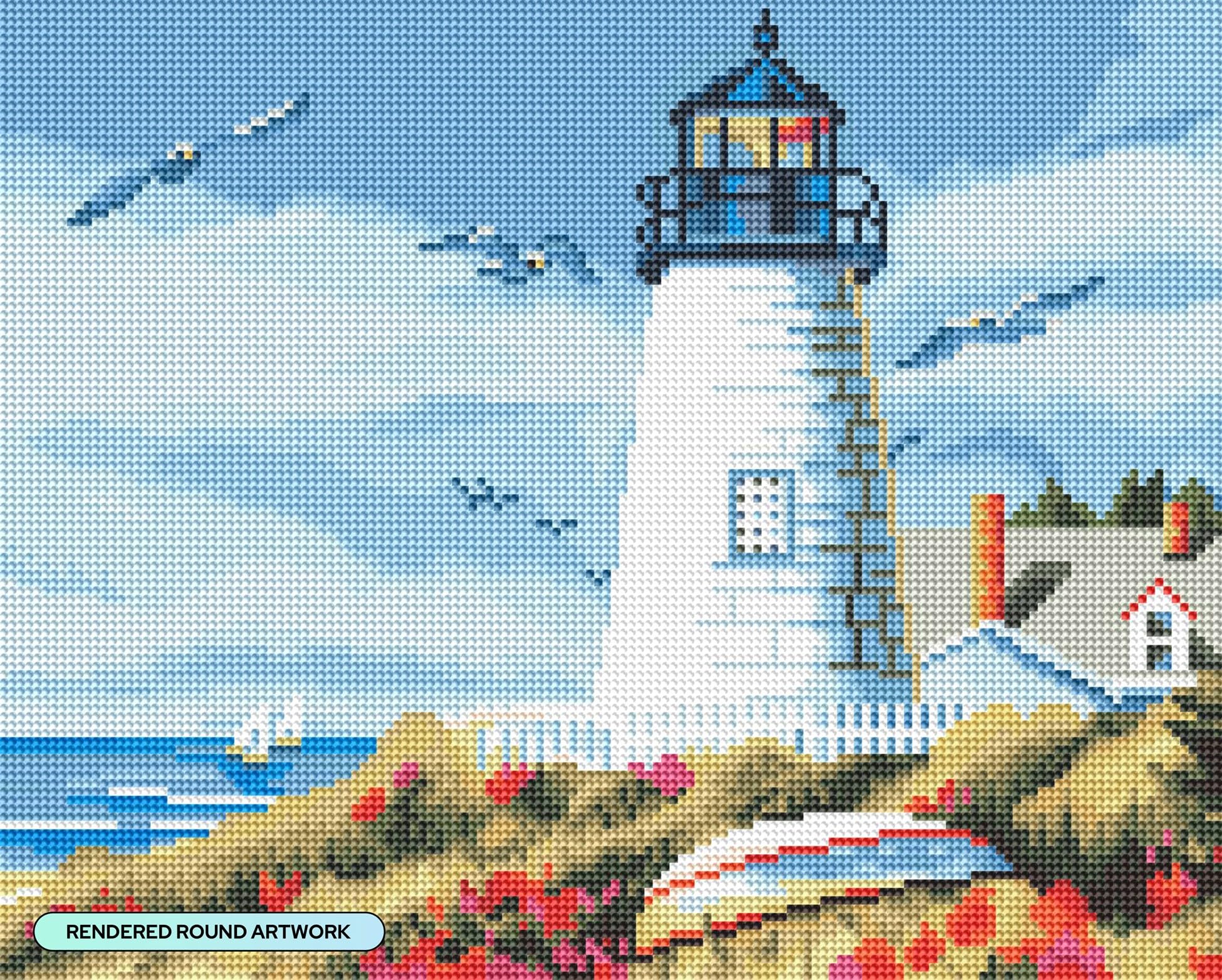 DIAMOND ART CLUB Lighthouse Harbour Diamond Painting Kit, Fun DIY