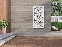 VIMA Avines 3D Wall Panels 48x24 Inch White PVC Decorative Privacy Fence Art for Home Renovation & Wall Decor