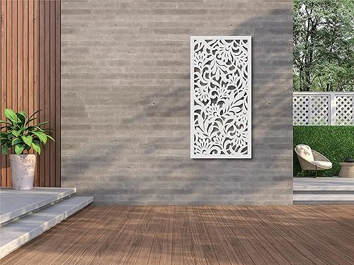 VIMA Avines - Panel decorativo de pared Tablero de PVC con diseño de valla de pantalla privada, 48 pulgadas de largo x 24 pulgadas de ancho x 38