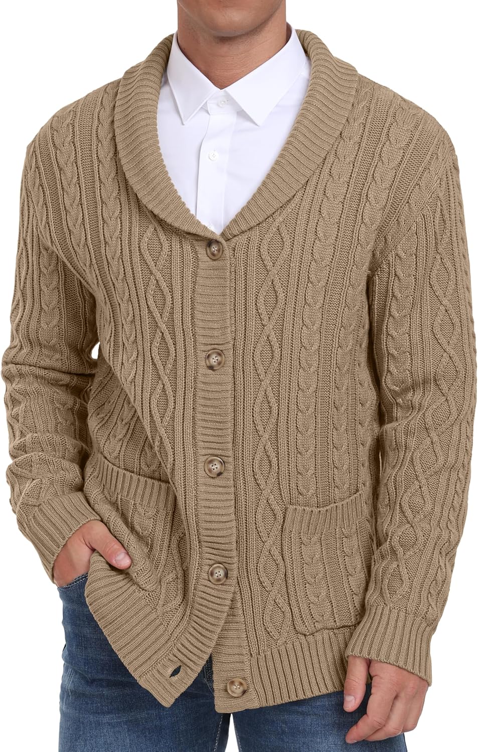 Sailwind Men’s Casual Cardigan Long Sleeve Shawl Collar Buttons Down Cardigan Sweater Cable Knit Sweater with Pockets Sailwind Men’s Casual Cardigan Long Sleeve Shawl Collar Buttons Down Cardigan Sweater Cable Knit Sweater with Pockets