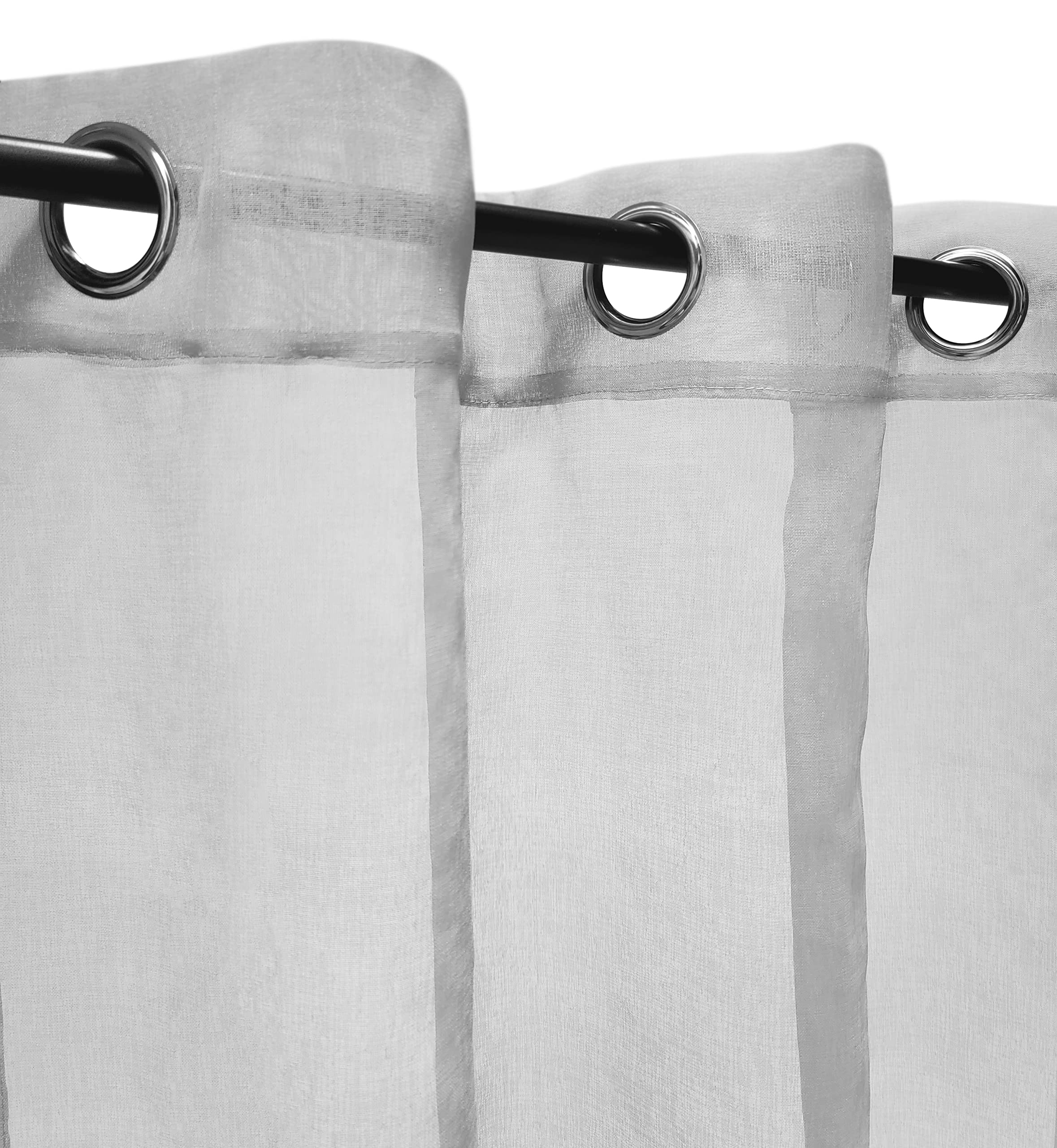 Atout Ciel Eyelet Curtain 140 x 240 cm Ready to Hang Grey