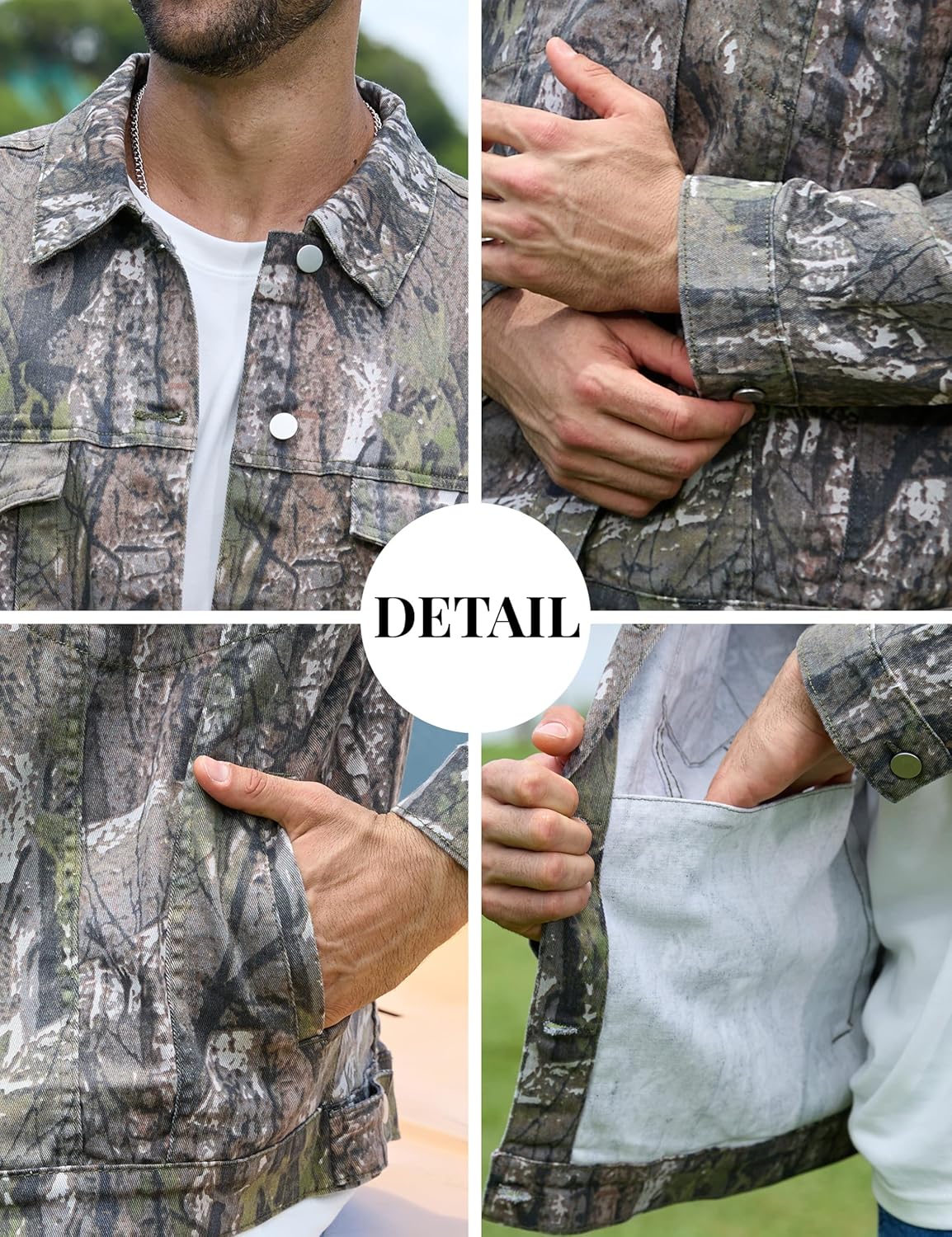 Camo Jackets for Men Trucker Unlined Camouflage Coats Hunting Clothes - Image 7