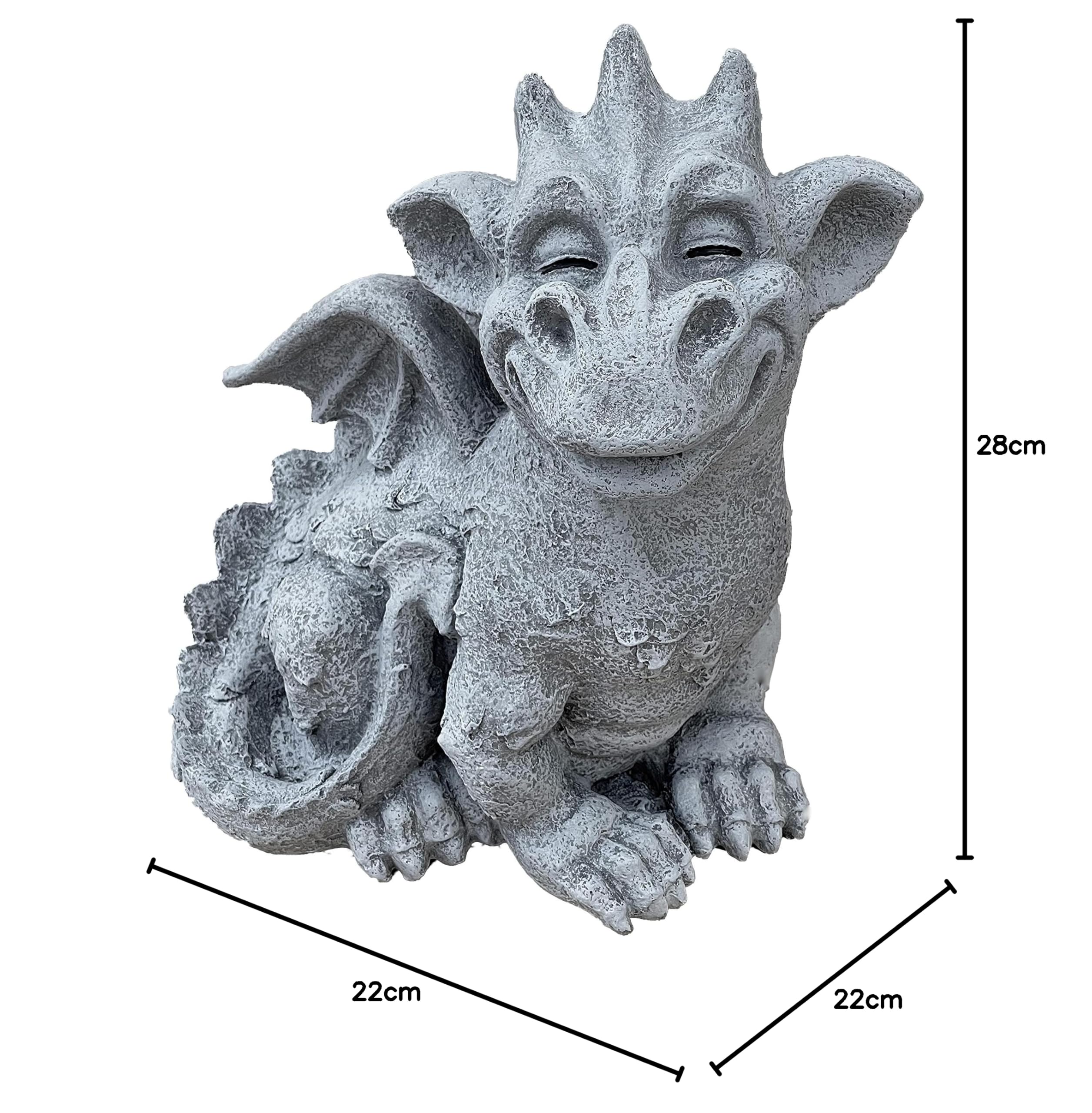 stoneandstyle Steinfigur großer Drache Cristiano frostfest wetterfest Gartenfigur