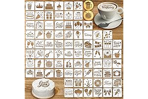80 PC Pack of Happy Birthday Stencils for Cakes