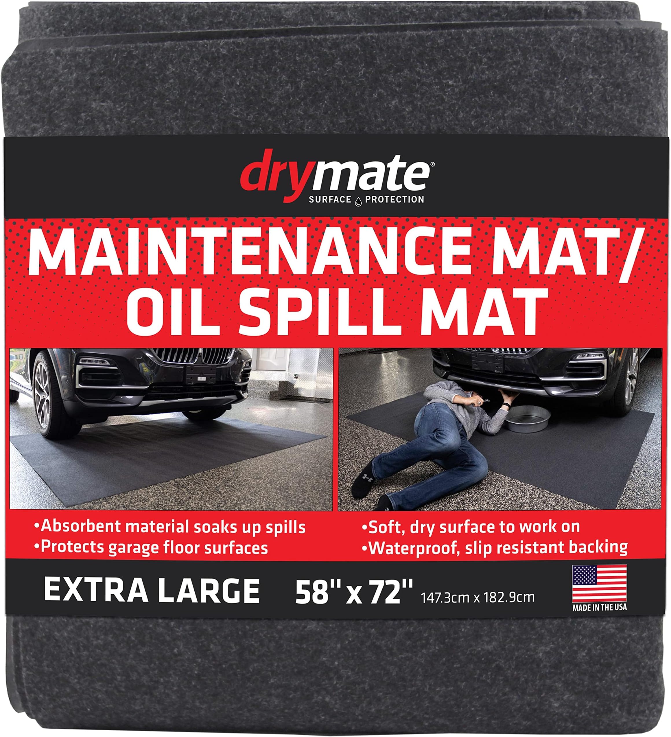 Drymate Maintenance Mat Oil Spill Garage Mat (58" x 72"), Absorbent