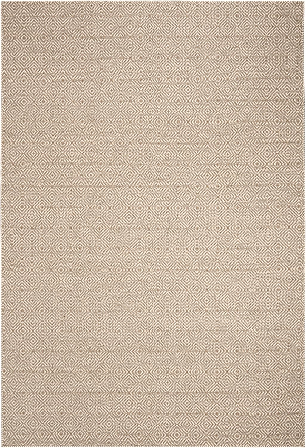SAFAVIEH Oasis Collection Area Rug - 6' x 9', Brown & Ivory, Handmade Flat Weave Wool, Ideal for High Traffic Areas in Living Room, Bedroom (OAS525D)