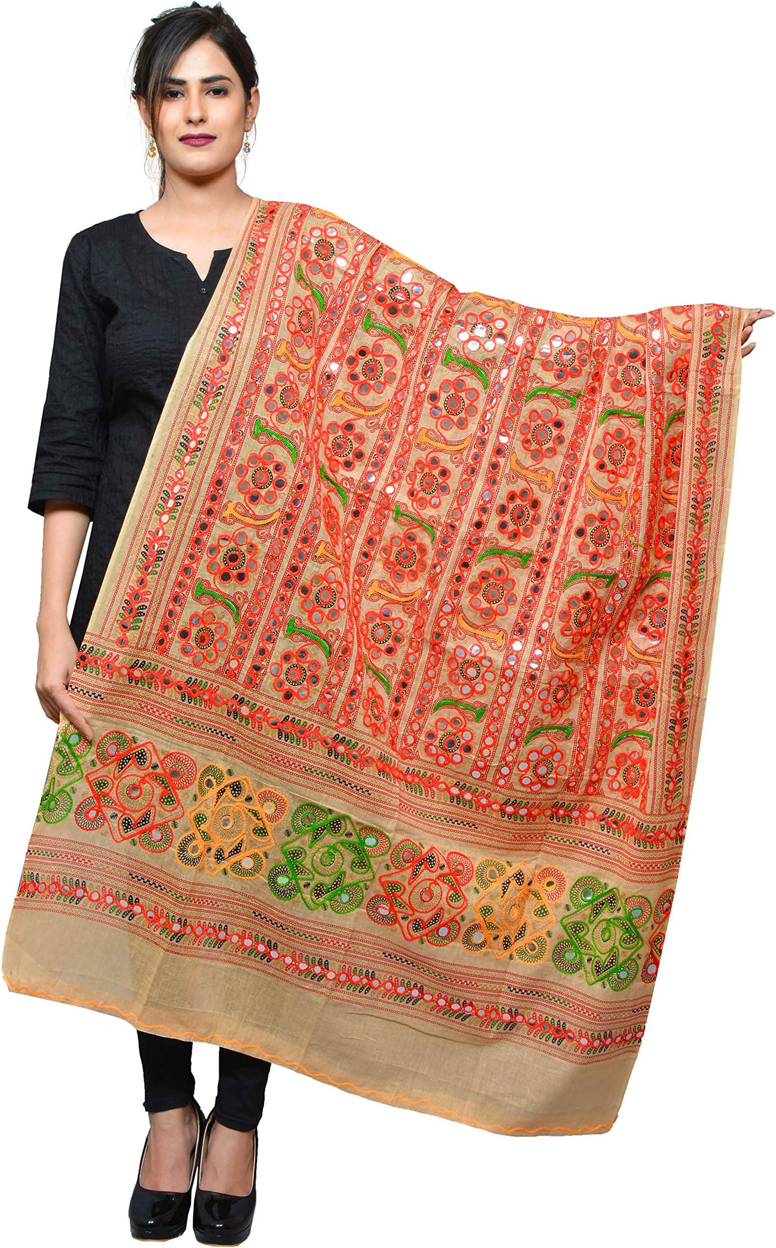 Banjara IndiaWomen's Cotton Embroide Kutchi Dupatta Bharchak