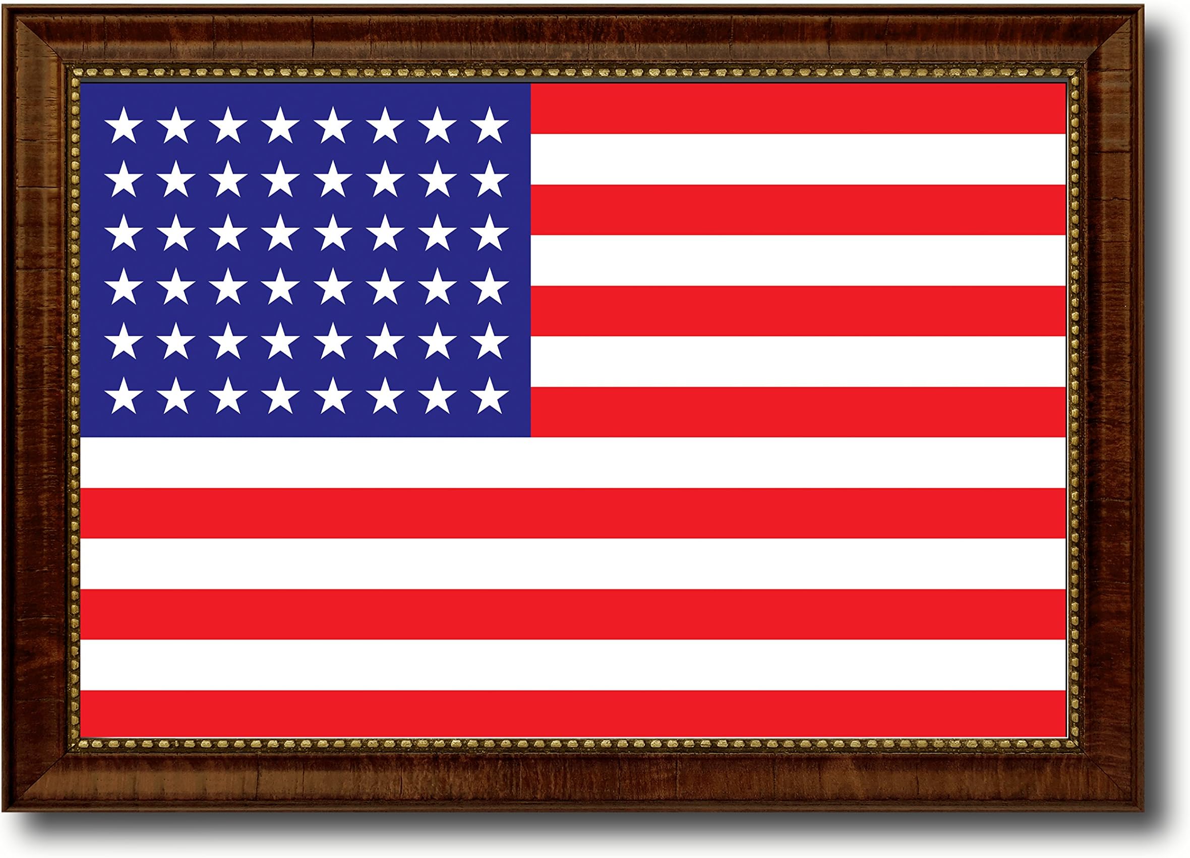 Revolutionary War 48stars Militery Flag Canvas Print Picture Frame Home Decor Office Wall Art Patriotic Interior Design Gift Ideas - 15"x21"