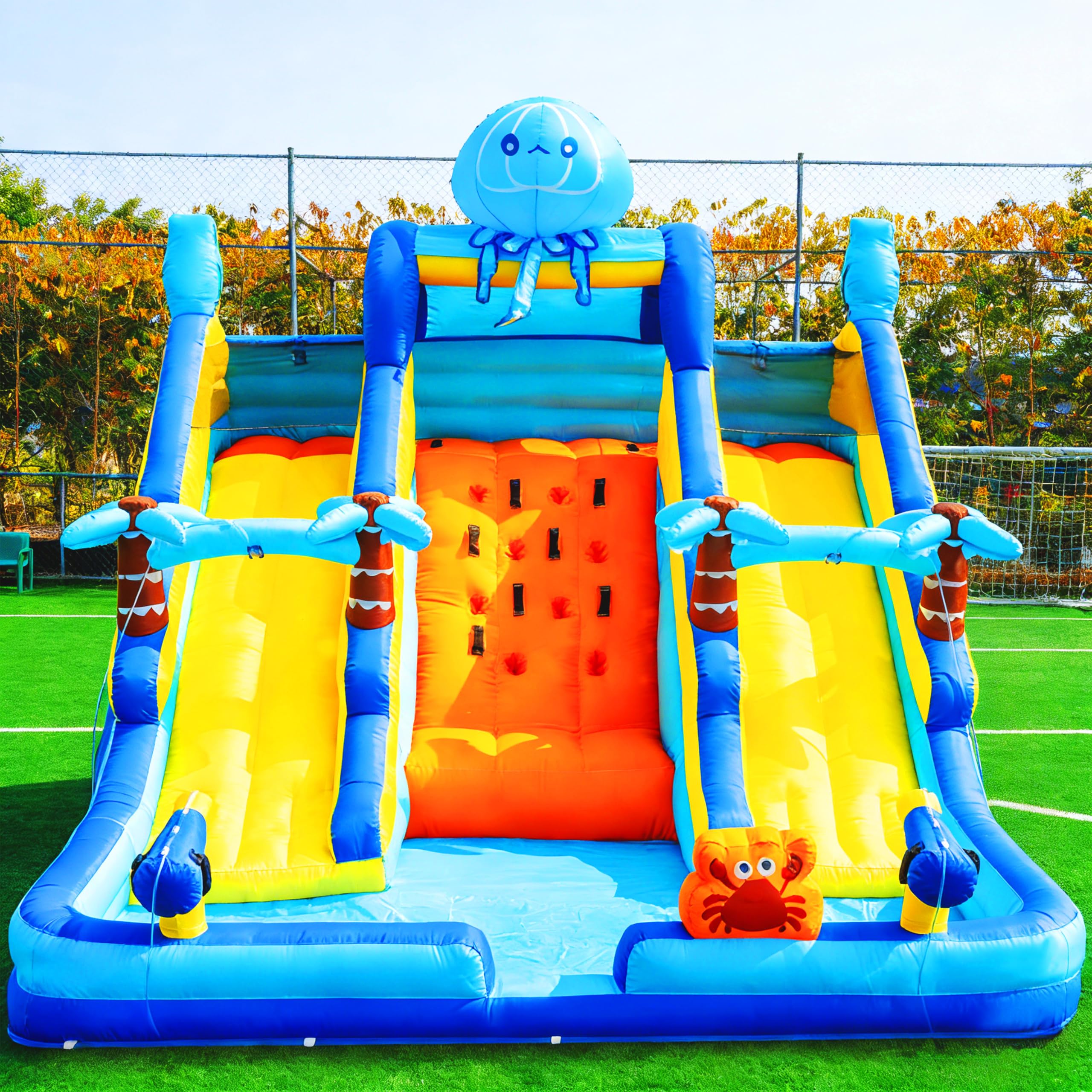 Photo 1 of 17FT Oxford Inflatable Water Slide Backyard Water Park with Slide & Splash Pool Suitable for Summer Outdoor Entertainment Pool Parties and Family Gatherings?Including -Blower?