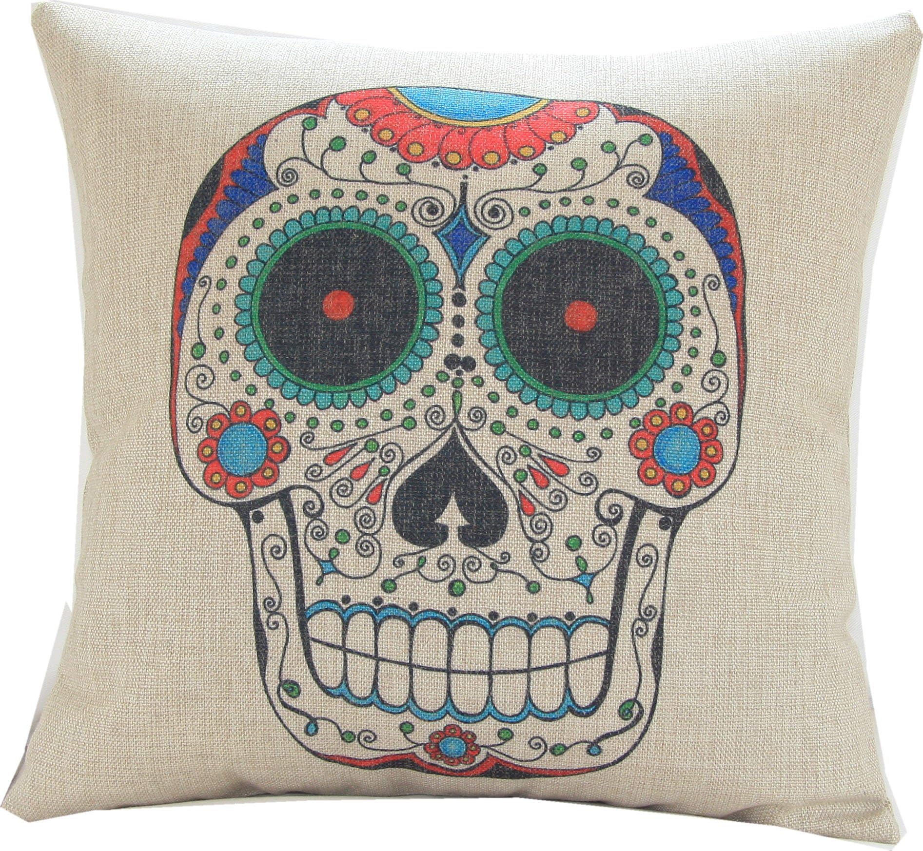 UNIQU SKULL Linen Cloth Pillow Cover Cushion Case 18" QUU287