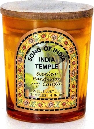 Song of India - Handmade Aromatherapy Soy Candle with Mango Wood Lid, India Temple Scent
