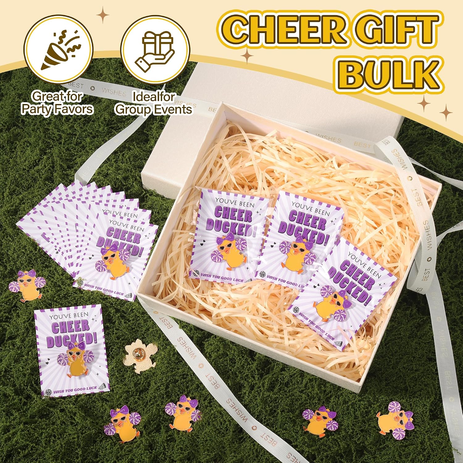 SOWPOPY Cute Cheer Duck Pins Cheerleader Gifts Bulk for Team Girls image 5