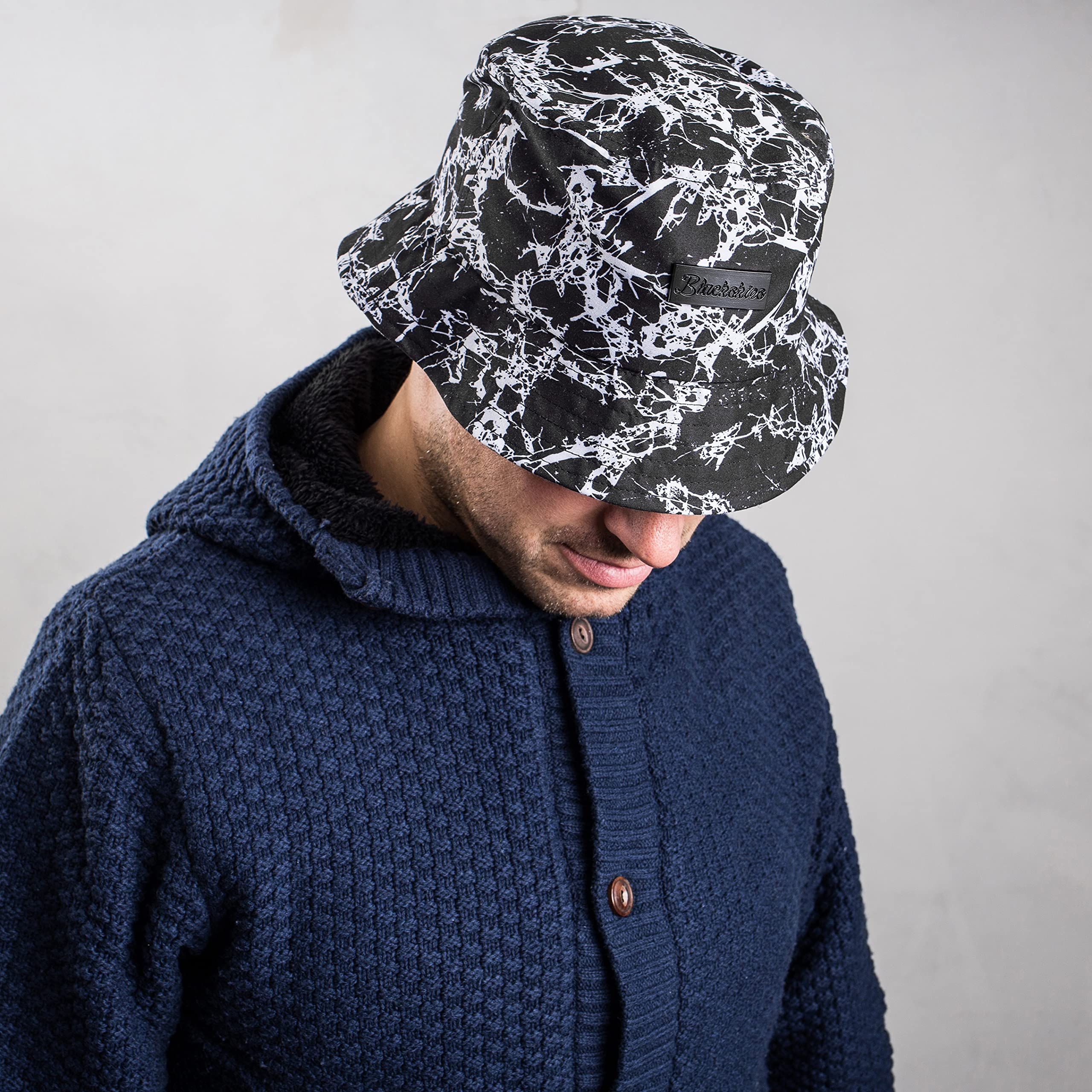 Blackskies Bucket Hat | Uomo Donna Cappello da Sole | Cappello da Pescatore con Motivo Floreale Estate Vacanze - Basecap Unisex Streetwear Outdoor Tempo Libero