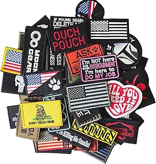 Harsgs 20 Pieces Random Tactical Morale Patch Bundle, Full Embroidery Loop and Hook Patches Set for Caps, Bags, Backpacks, Vest, Military Uniforms,Tactical Gears Etc