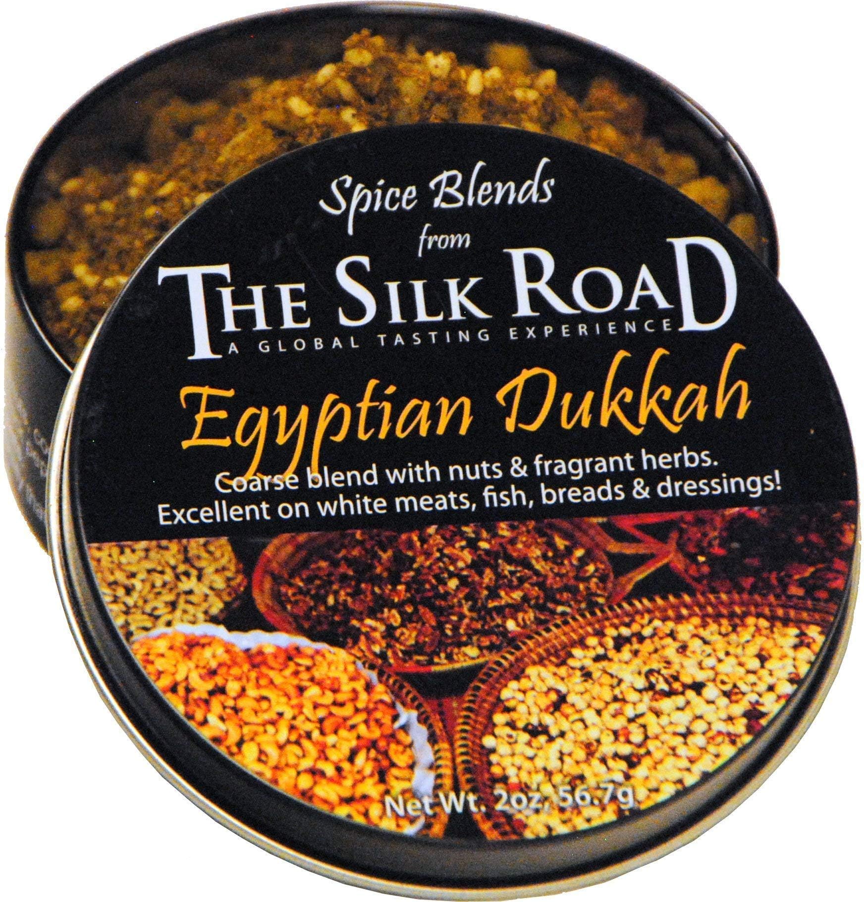 Egyptian Dukkah Spice Blend from The Silk Road Restaurant & Market (2oz), No Salt | All Natural Dukkah Seasoning | Vegan | Gluten Free Ingredients | NON-GMO | No Preservatives