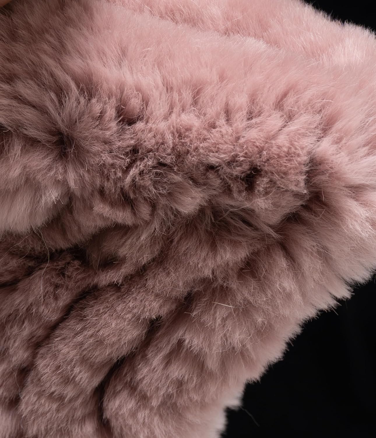 HEIZZI Women's Real Fur Headband & Black Infinity Scarf - 2-in-1 Fuzzy Ear Warmer, Winter Earmuff Neck Warmer - Image 3