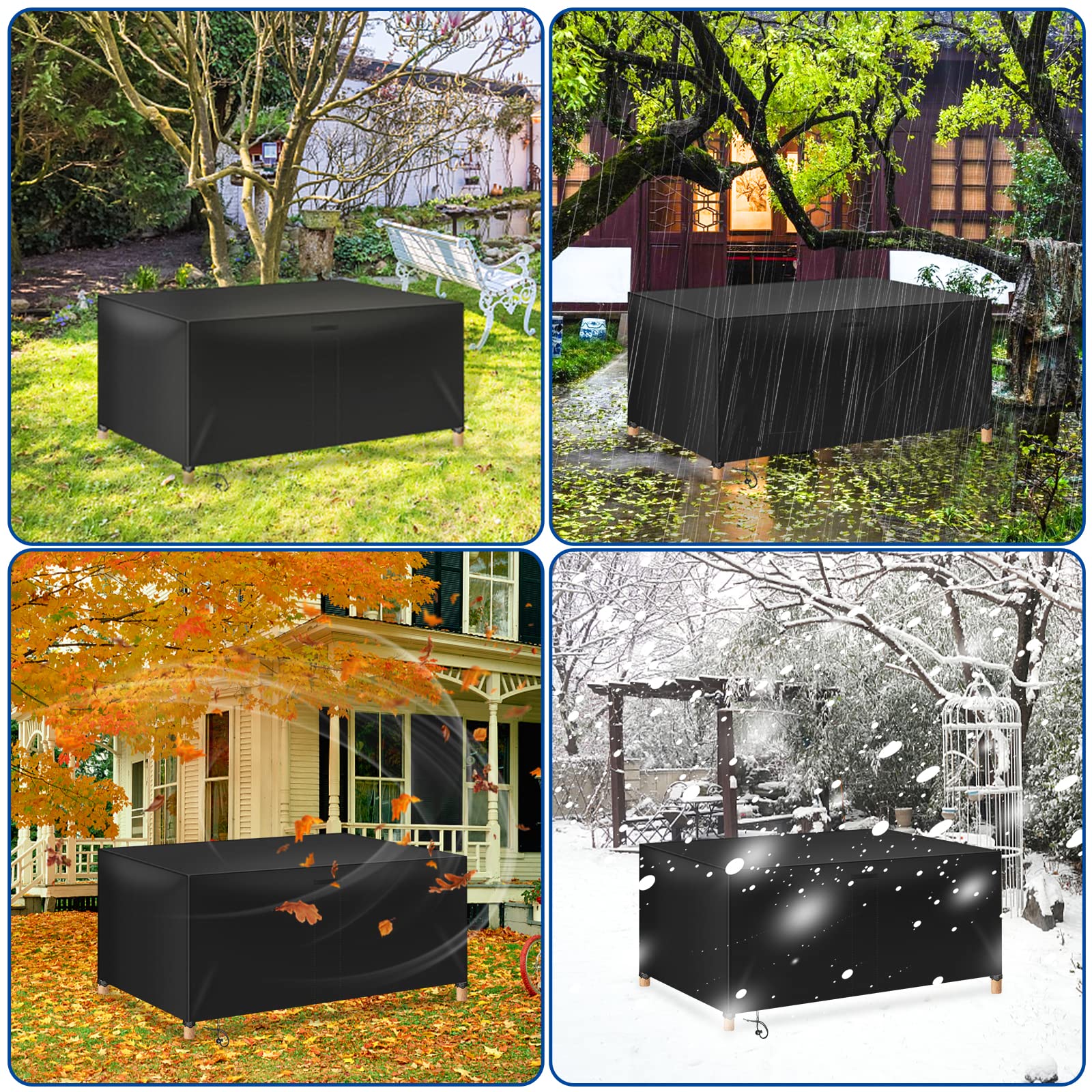 Funda para Muebles de Jardín, Funda Mesa Exterior Impermeable Cubre Muebles Exterior, Paño de Oxford 420D, funda protectora para mesas de jardín y juegos de muebles (242 x 162 x 100 cm)