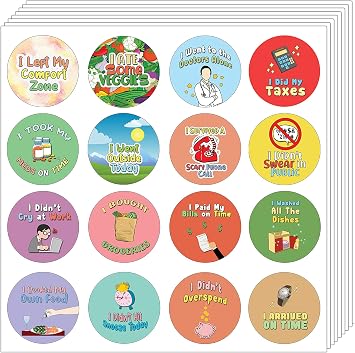 Creanoso Cute Adulting Stickers 10-Sheet - Funny Reward Decals