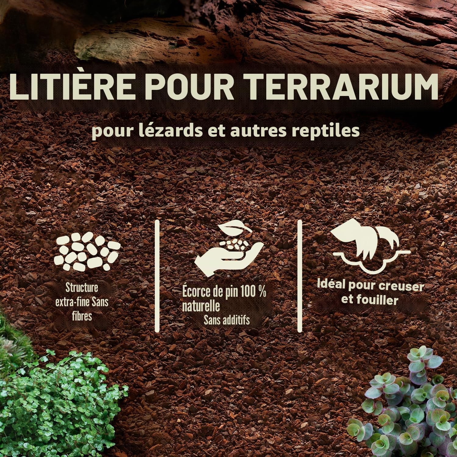 Compo Zoo Substrat pour Lézards et Terrariums, pour Reptiles de Moyenne et Grande Taille, Grain Moyen 5-10 mm - 10 L