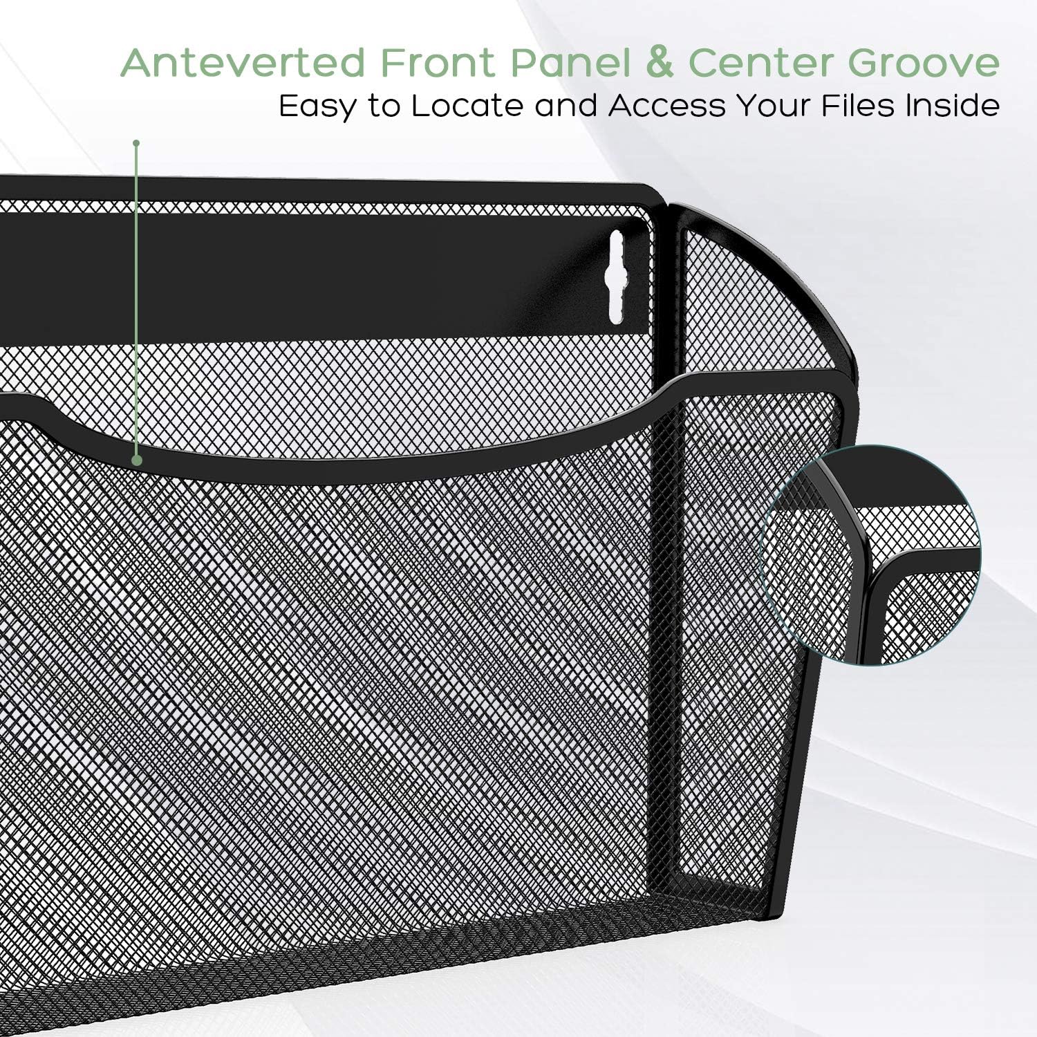 MaxGear Mesh File Holder Wall Organizer 3 Pockets Hanging File Organizers Wall Mounted Paper Organizer Holders Wall Bins for Office and Home, Black : Office Products