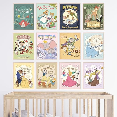 Miniatura 8 de BigWig Prints Arte de pared de Disney, pósteres de Disney, decoración de guardería de Disney, decoración de habitación de princesa Disney,