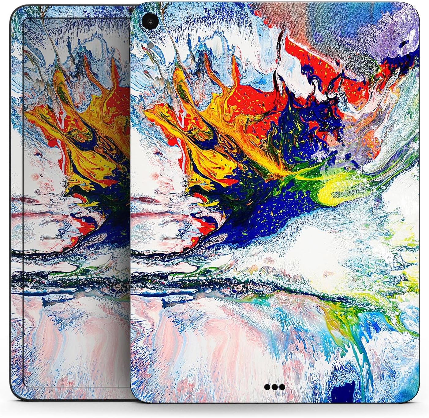 DesignSkinz - Compatible with iPad Pro 10.5" - Skin Decal Protective Scratch Resistant Vinyl Wrap - Bright White and Primary Color Paint Explosion