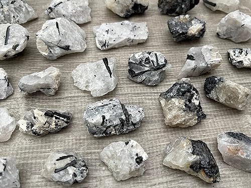 Miniatura 2 de Al por mayor turmalina negra cruda con cristales de cuarzo, turmalina negra natural con piedra de cuarzo, cuarzo turmalina negro áspero, cristales