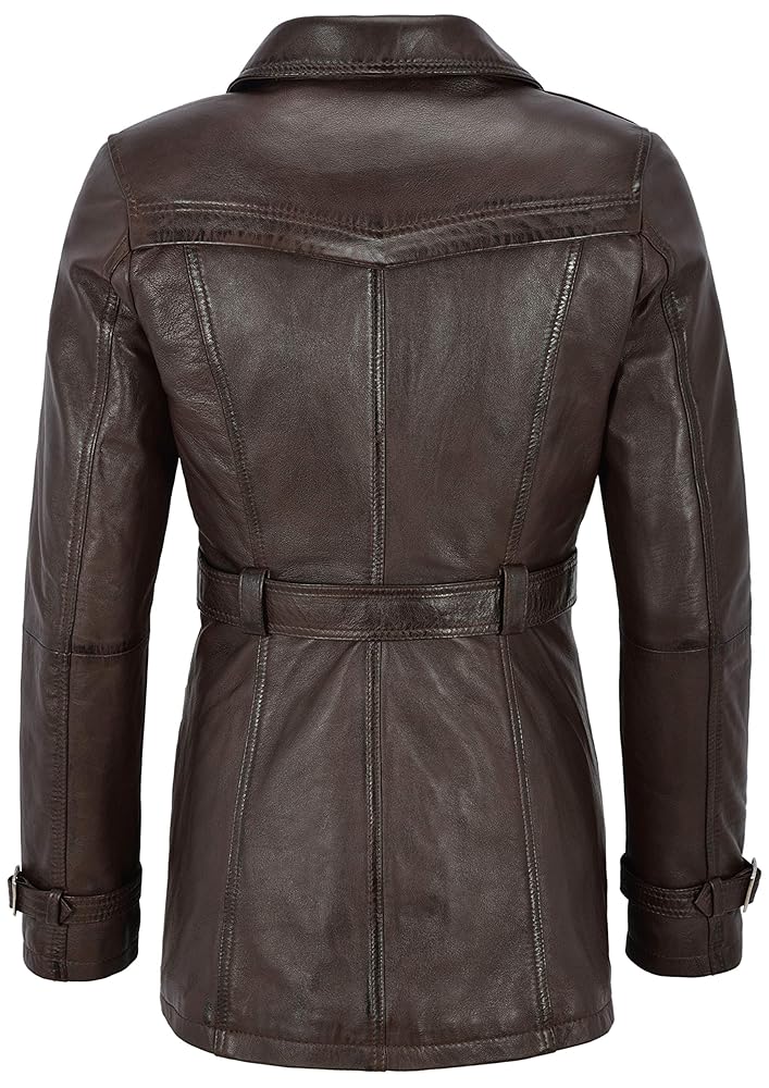 TRENCH Ladies 1123 BROWN Classic Mid-Length Designer Real