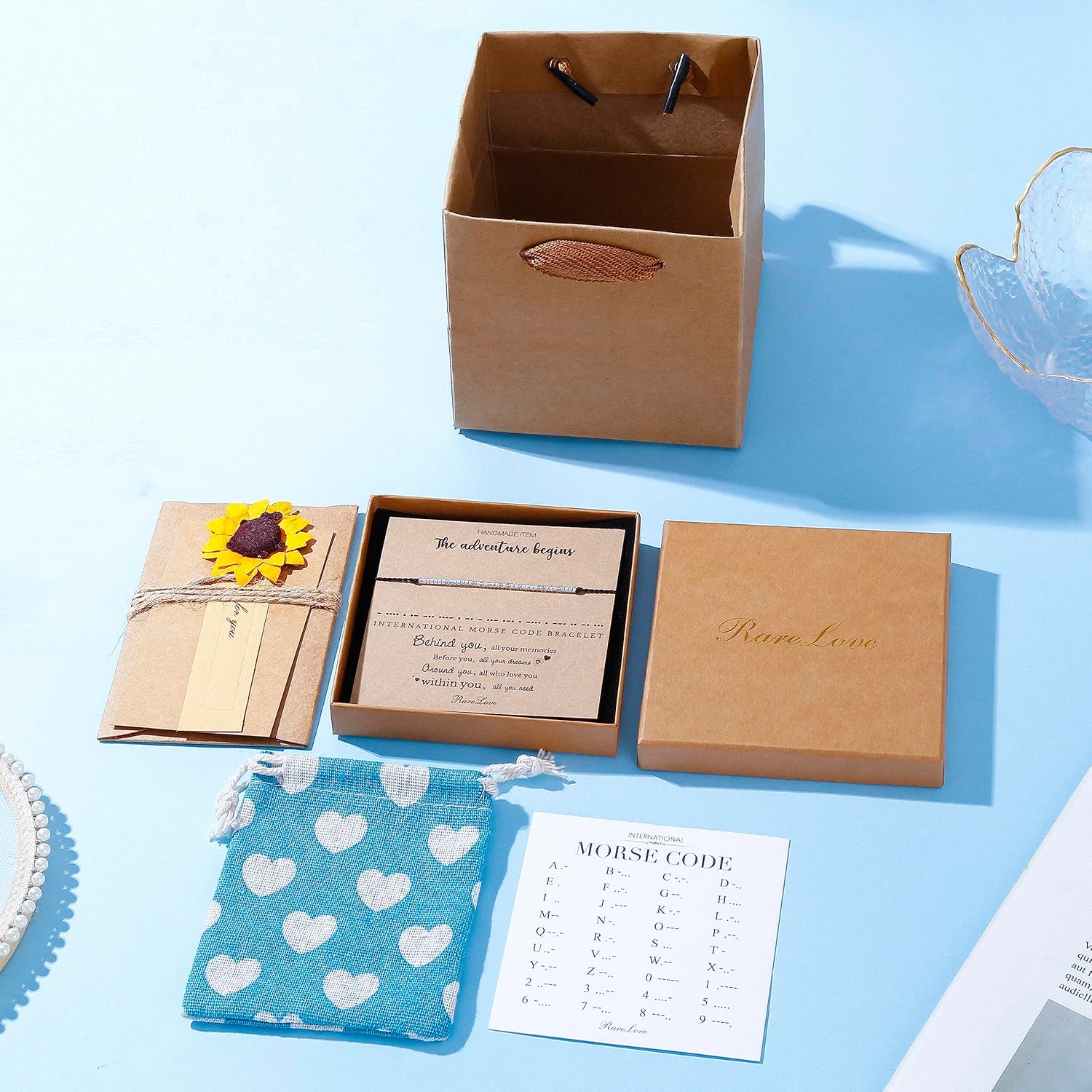 RareLove Graduation Gifts The Adventure Begins Morse Code Beaded Bracelet,2025 Grad Senior Gifts for Friends,Graduation Gifts for Best Friends,Waterproof Secret Bracelets Tiny Pony Seed - Image 4