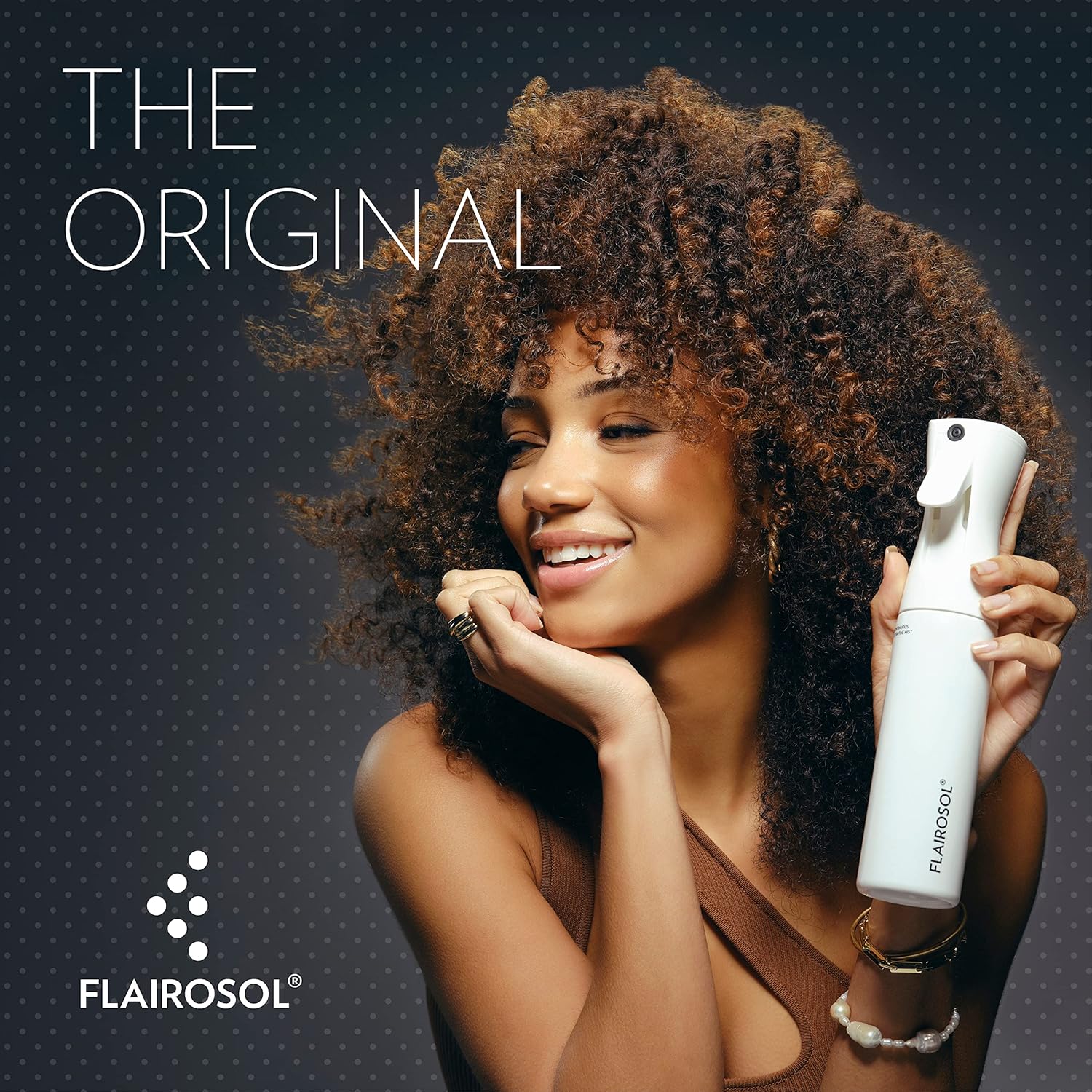 FLAIROSOL - The Original, 2 Pack Spray Bottle for Hair, Continuous Mister, Ultra Fine Water Mist - Clear Bottle & White Bottle