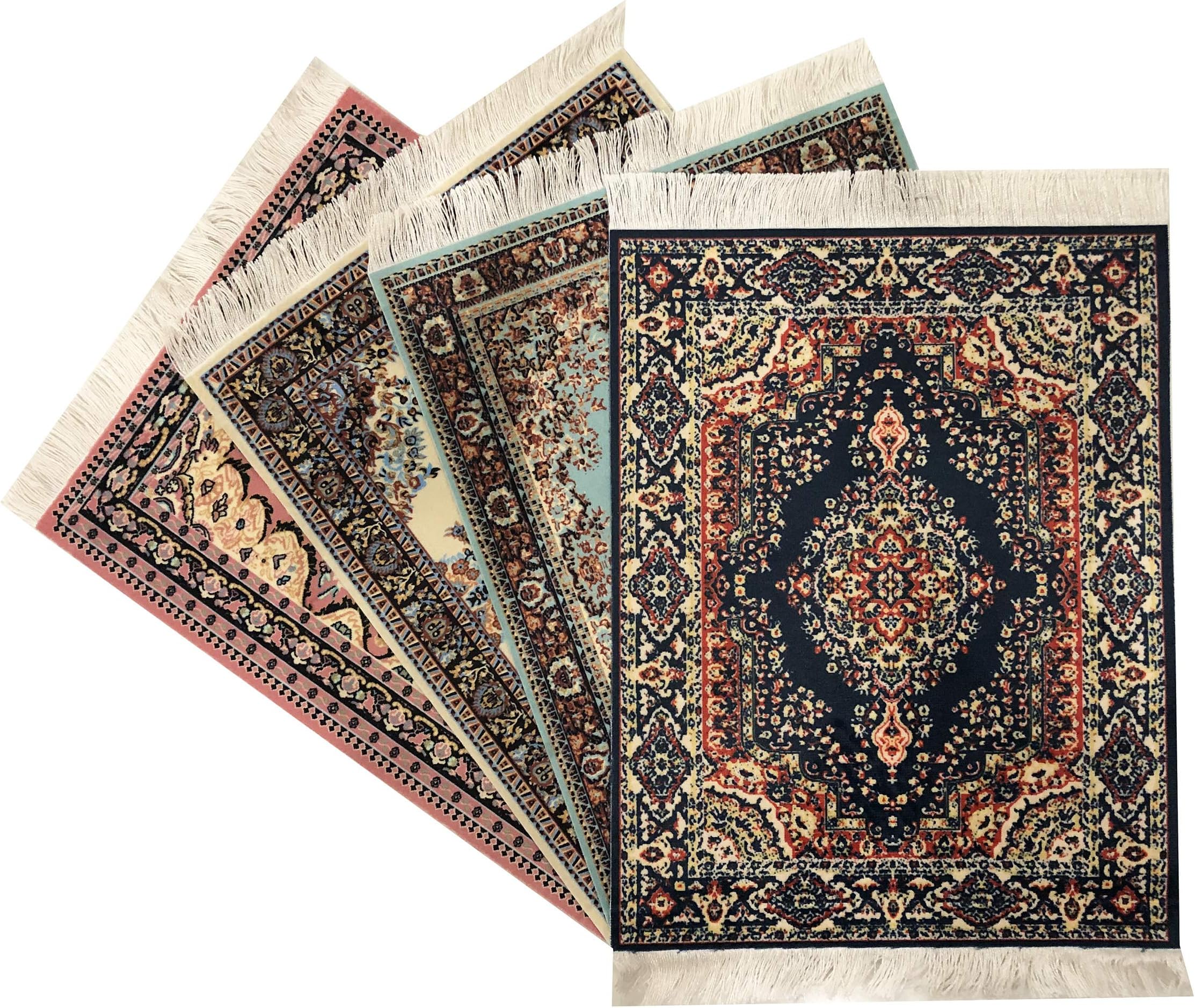 Inusitus Set of 4 Miniatures Dollhouse Carpets - Dolls House Woven Rugs - 10x7 Dollhouse Furniture Accessories - Turkish and Oriental Designs